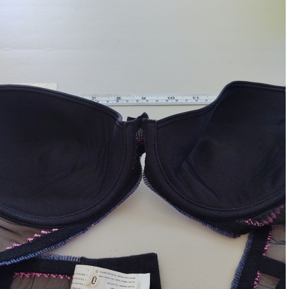 Simone Perele Bra Lingerie Embroidered Band & Lotus Flower Appliques Size 36B - Picture 8 of 13